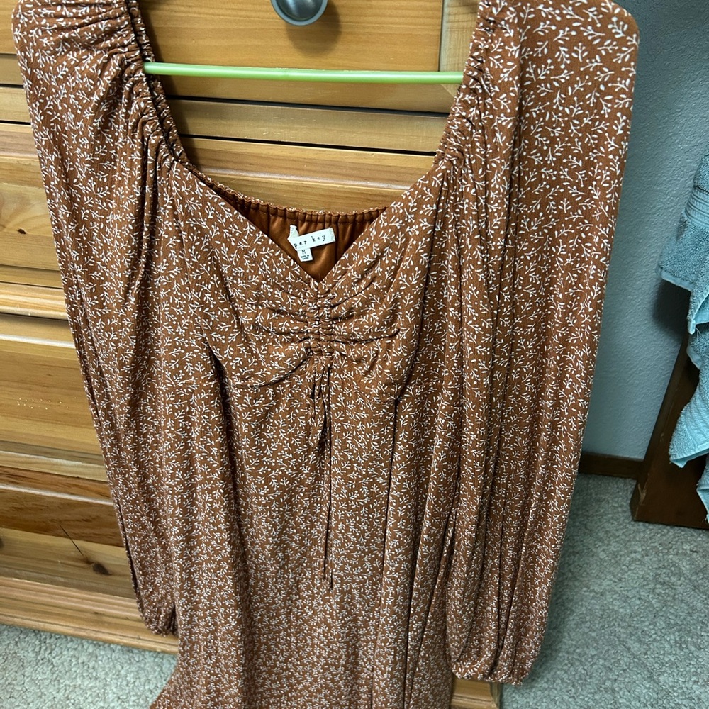 Women's Brown Floral Dress
